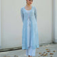 Olivia overlay kurta set blue