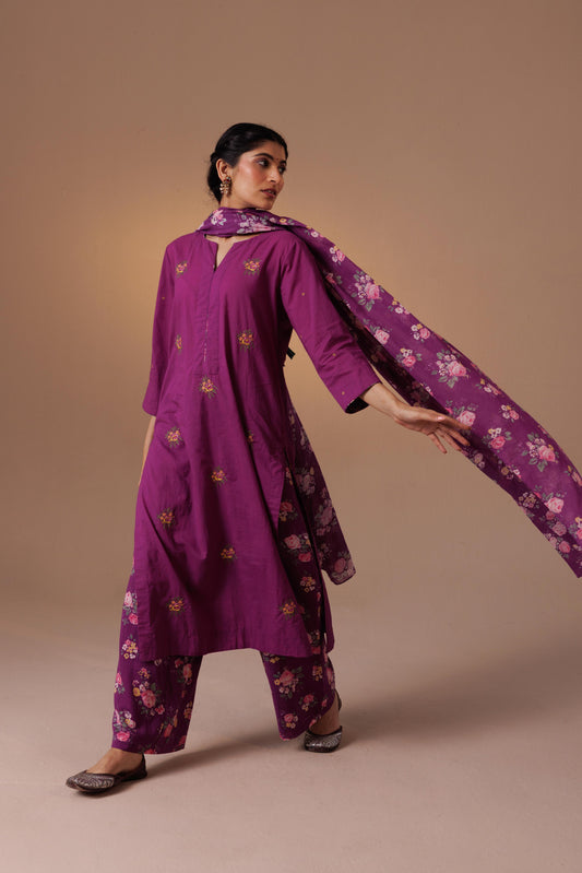 Avanti Kurta Set - Aubergine