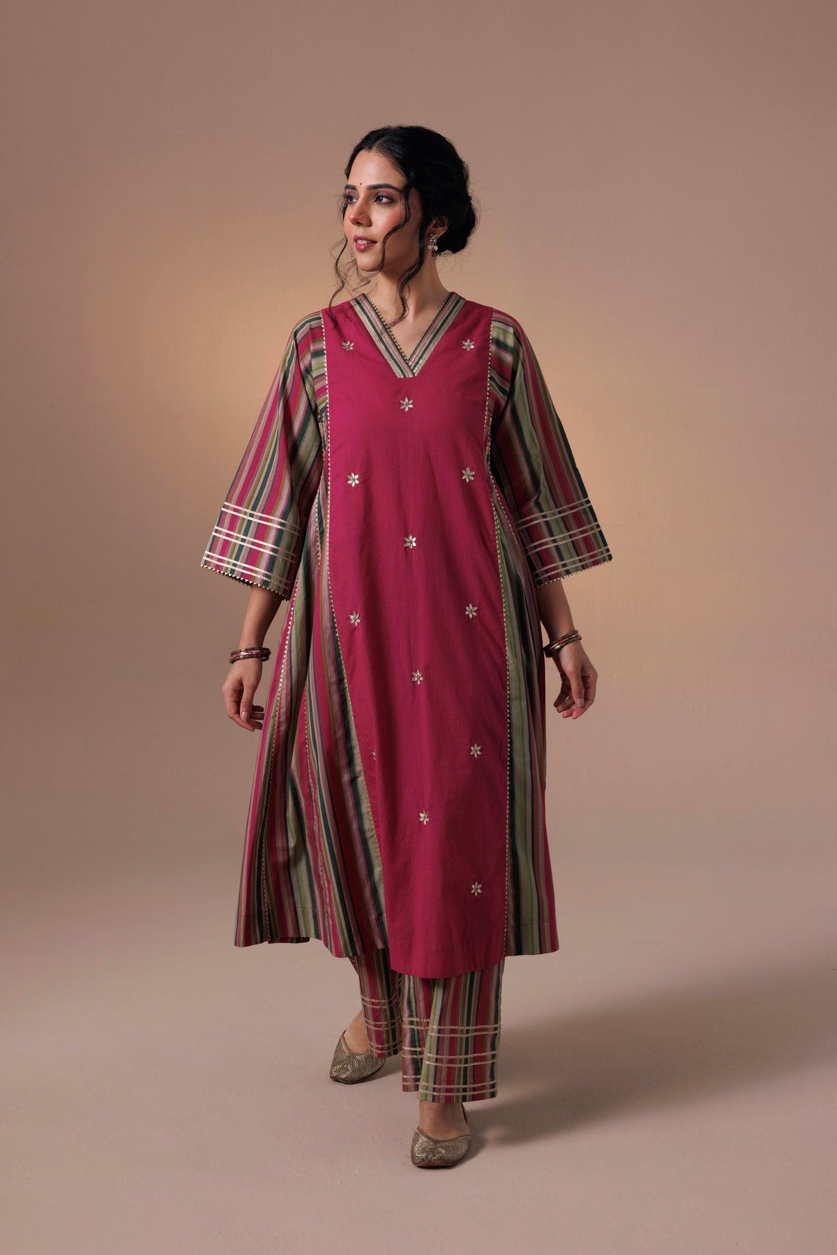 Veera Choga kurta set- Pink