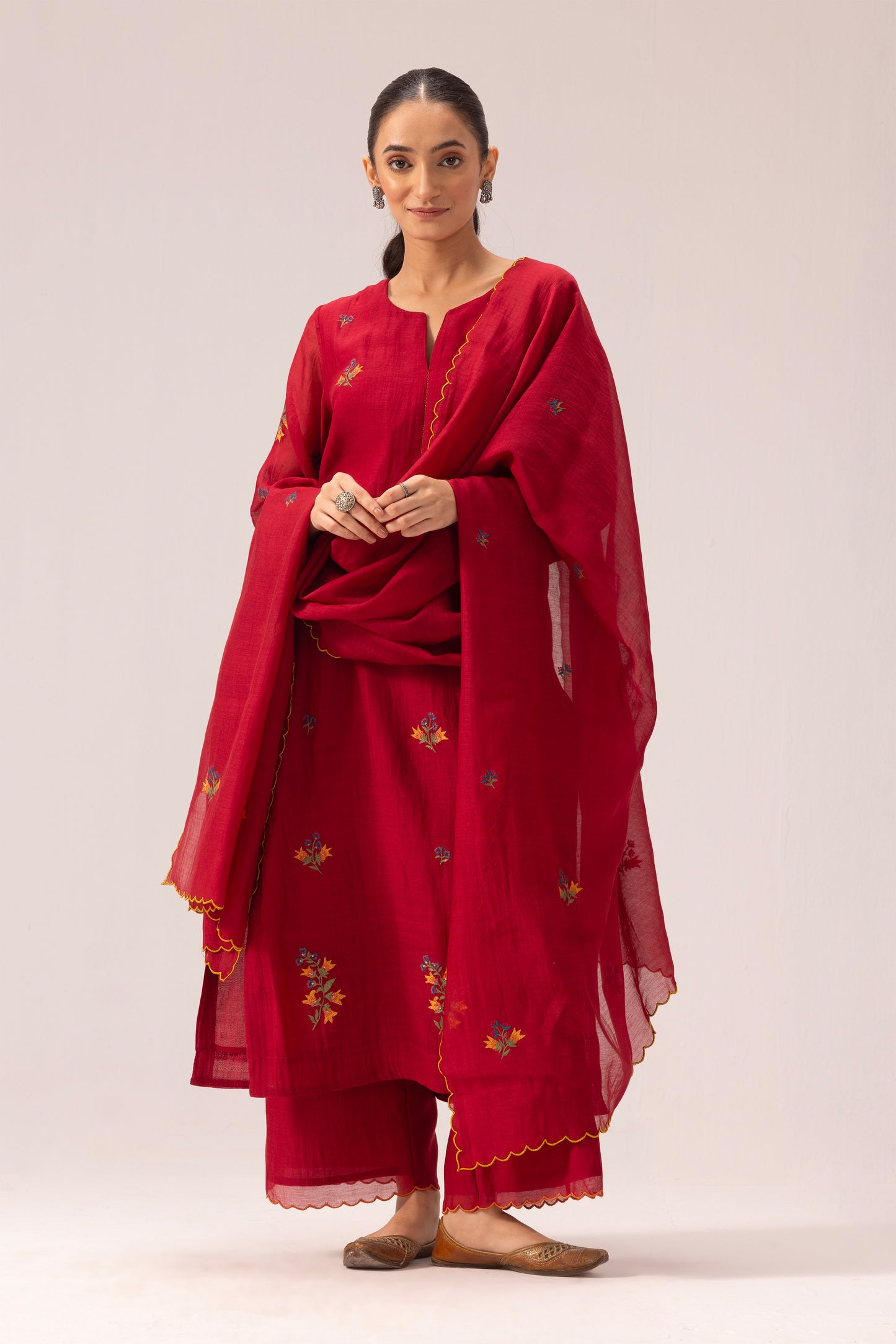 Avanti Kurta Dupatta Set Red