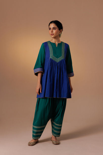Ajooni Fashi Salwar Blue Green