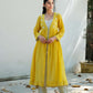 Charlotte Overlay kurta set yellow