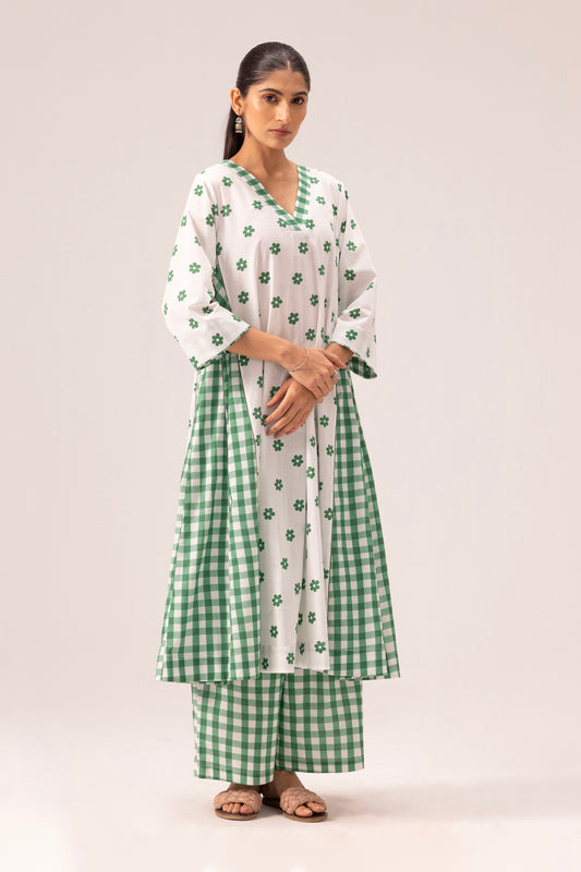 Jia Kurta Pant Set Green