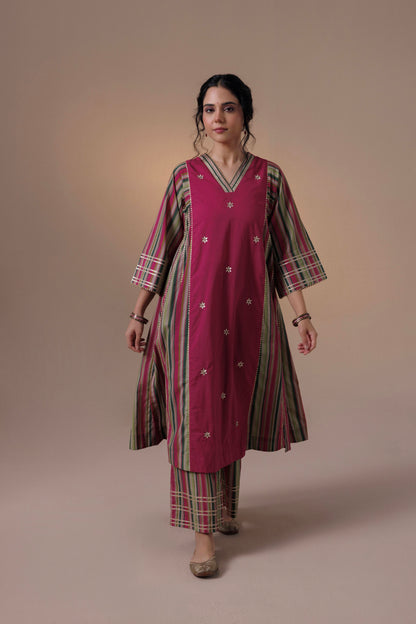 Veera Choga kurta set- Pink