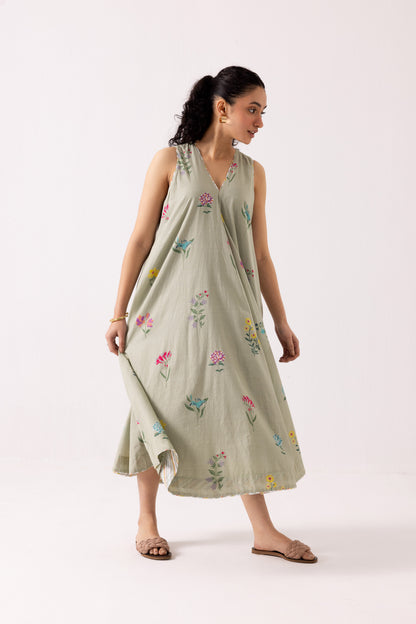 Orchid Dress Sage Green