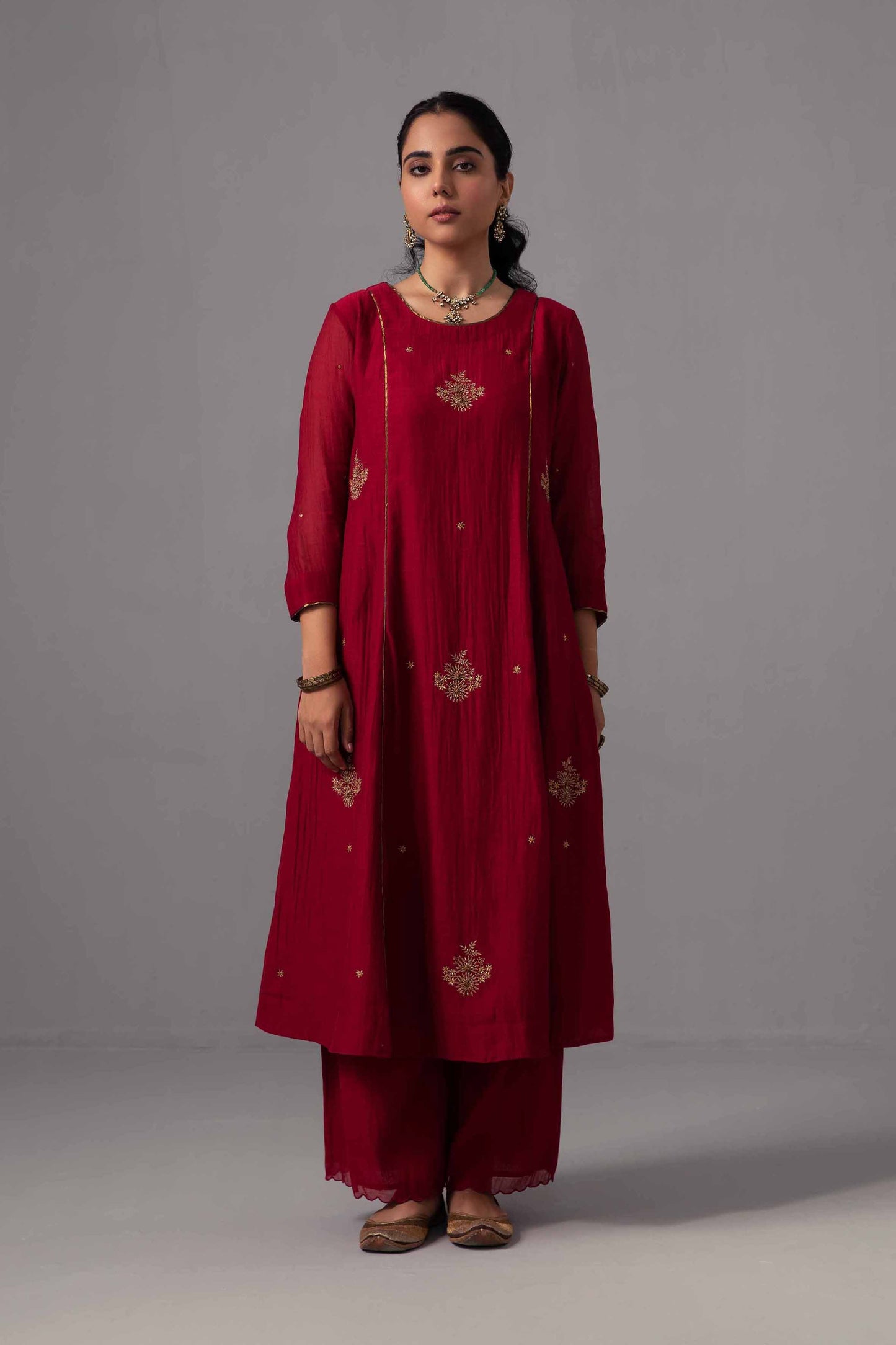 Noor Kurta Dupatta Set Red