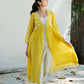 Charlotte Overlay kurta set yellow