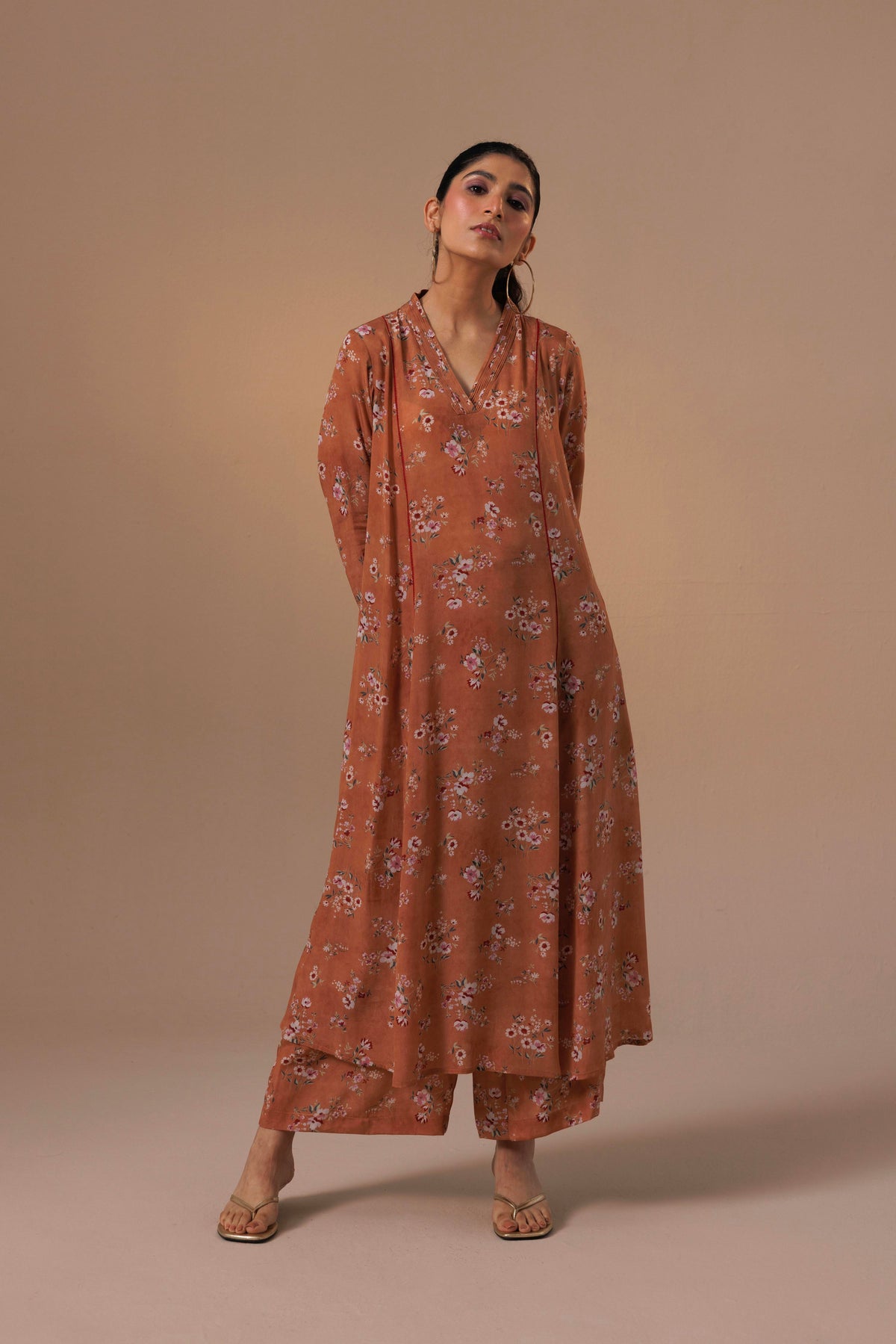 Thea kurta set - Brown