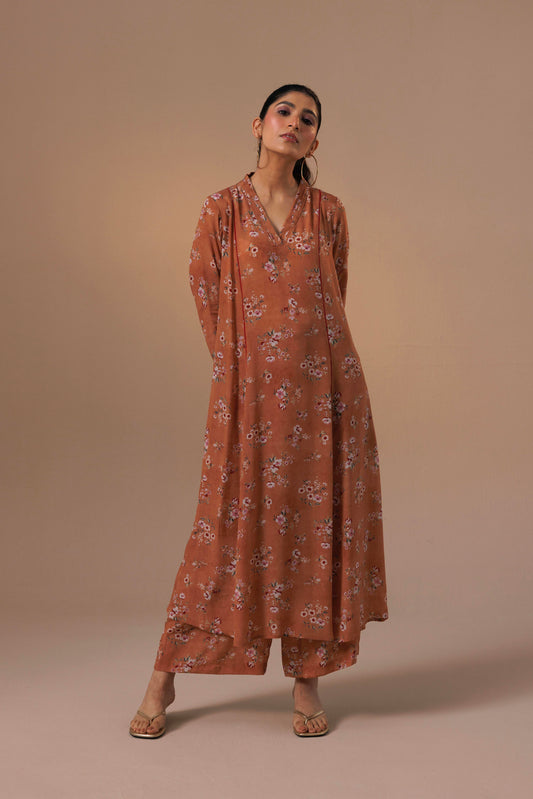 Thea kurta set - Brown