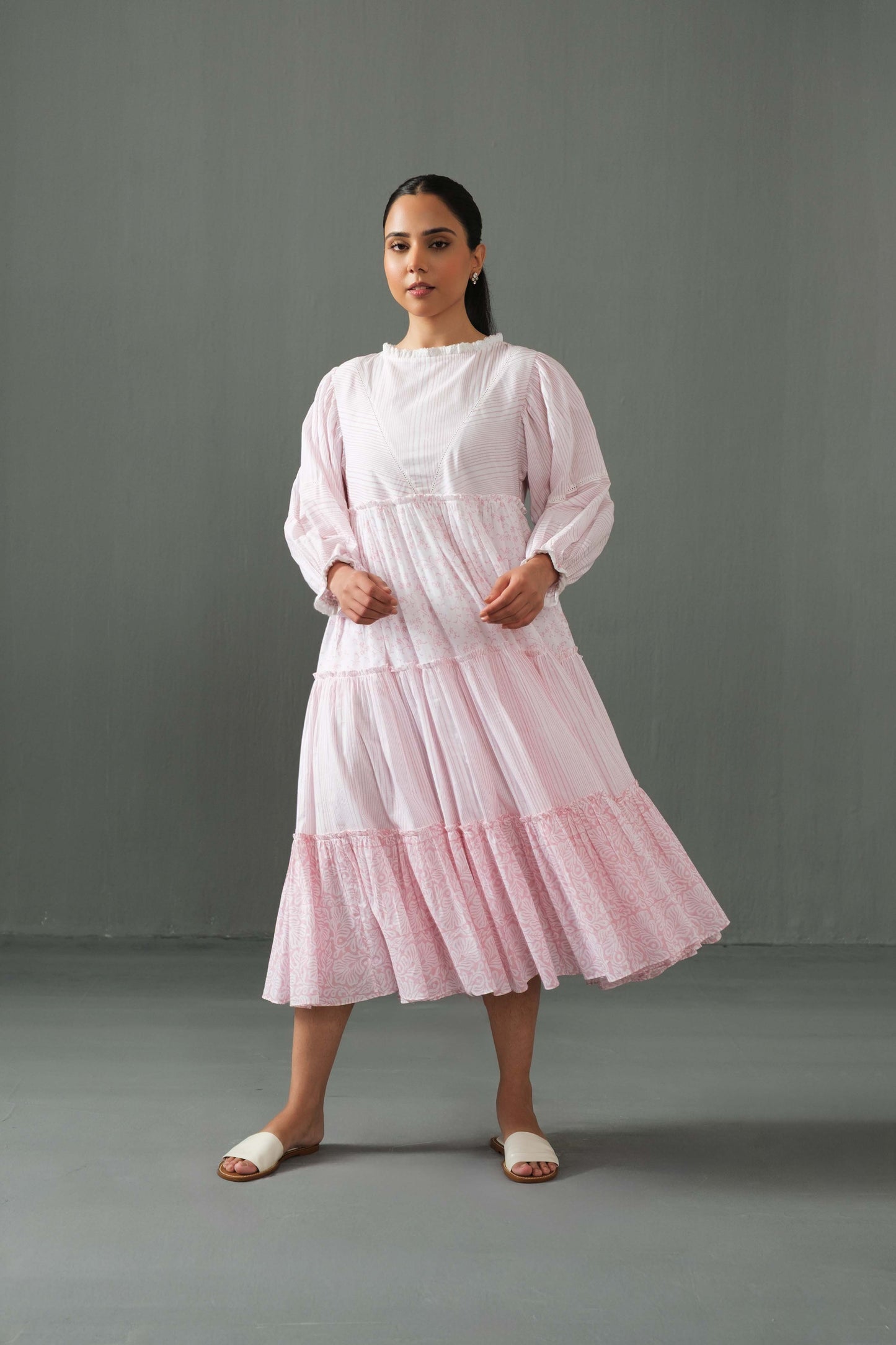 Megan Block Print Dress Pink