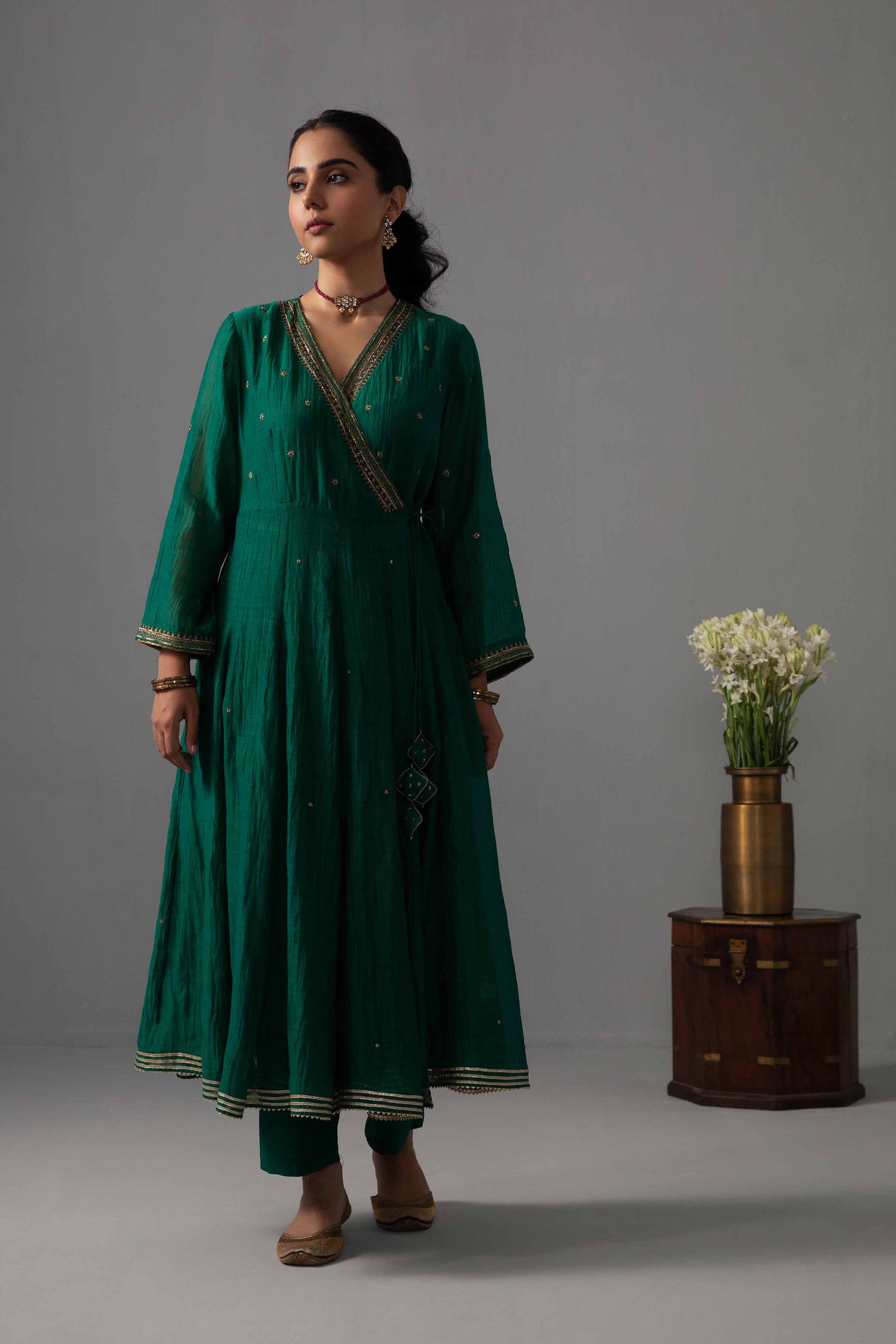 Raha Angrakha Set Emerald Green