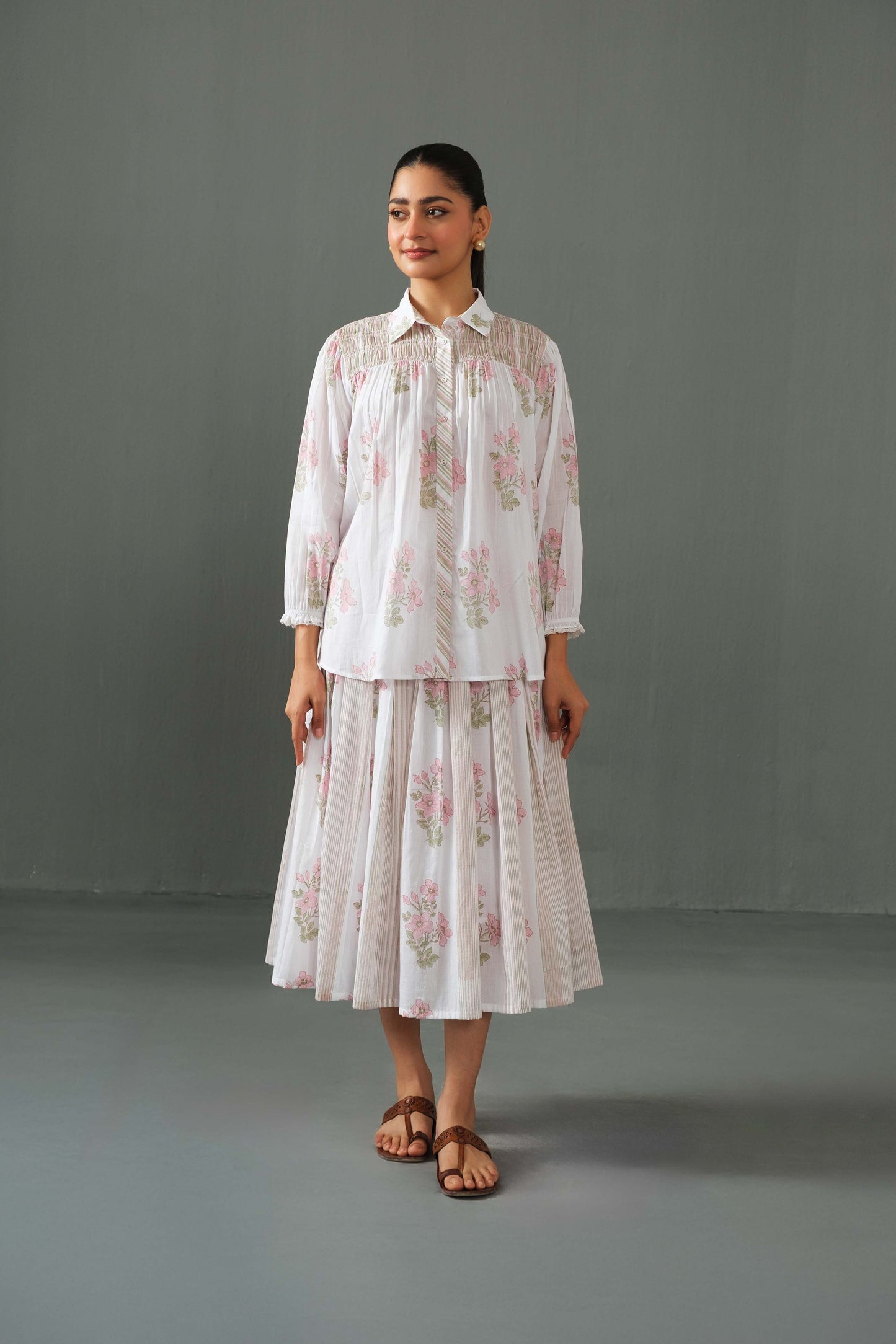 Mary Block print Co-ord set Pink Floral