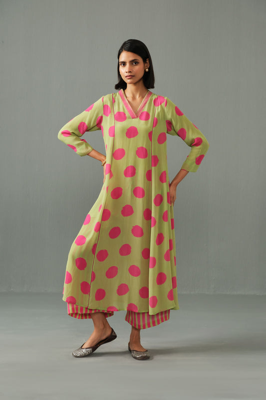 Thea Polka dot co-ord set Green