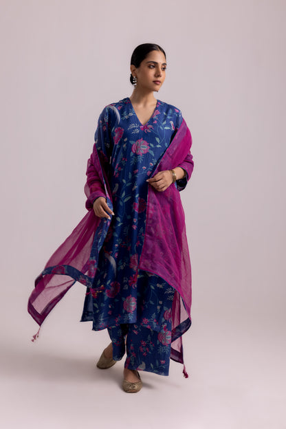 Shama Kurta Dupatta Set Blue