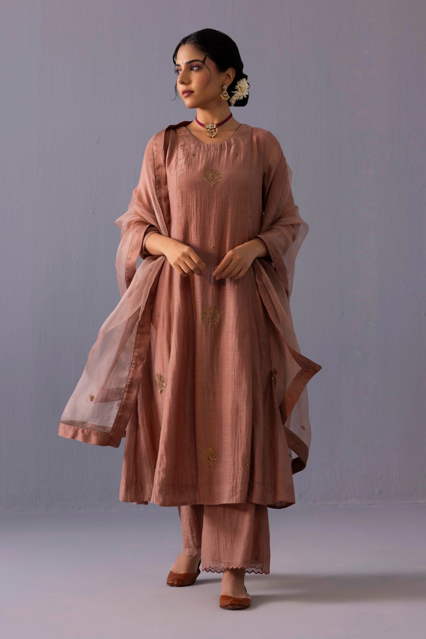 Noor Kurta Set Brown