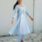 Olivia overlay kurta set blue