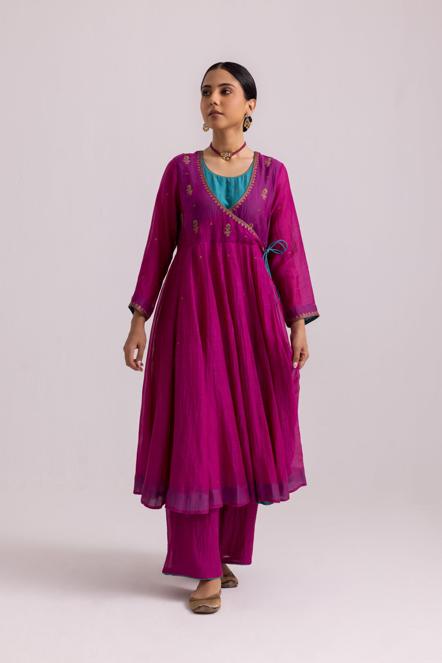 Ruhana Anarkali Set Magenta