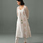 Olivia Block Print Overlay kurta set White