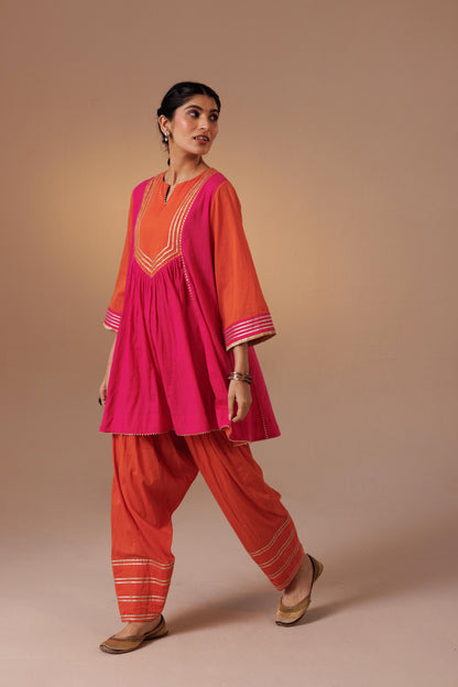 Ajooni Fashi Salwar Pink Orange