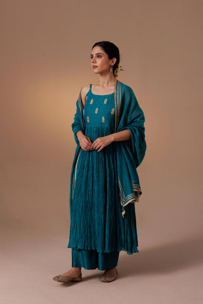 Roomani Kurta Set - Turquoise