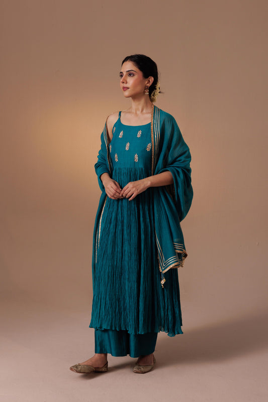 Roomani Kurta Set - Turquoise