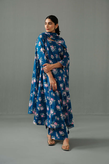 Noor Kurta Set Indigo Blue