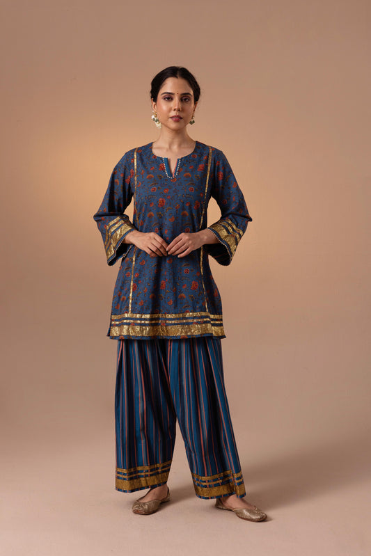 Sofie Gota Farshi Salwar - Blue