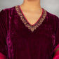 Zoya Kurta Salwar Dupatta Set Aubergine