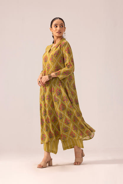 Thea Kurta Pant Set Olive