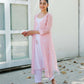 Olivia overlay kurta set pink