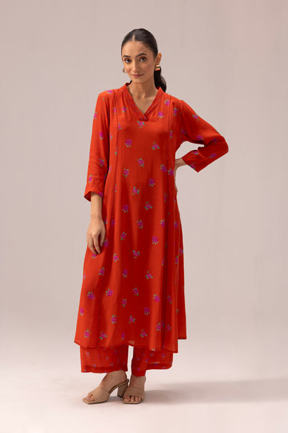 Thea Kurta Pant Set Orange