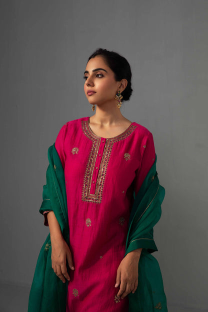 Ramya Kurta Dupatta Set Fuschia