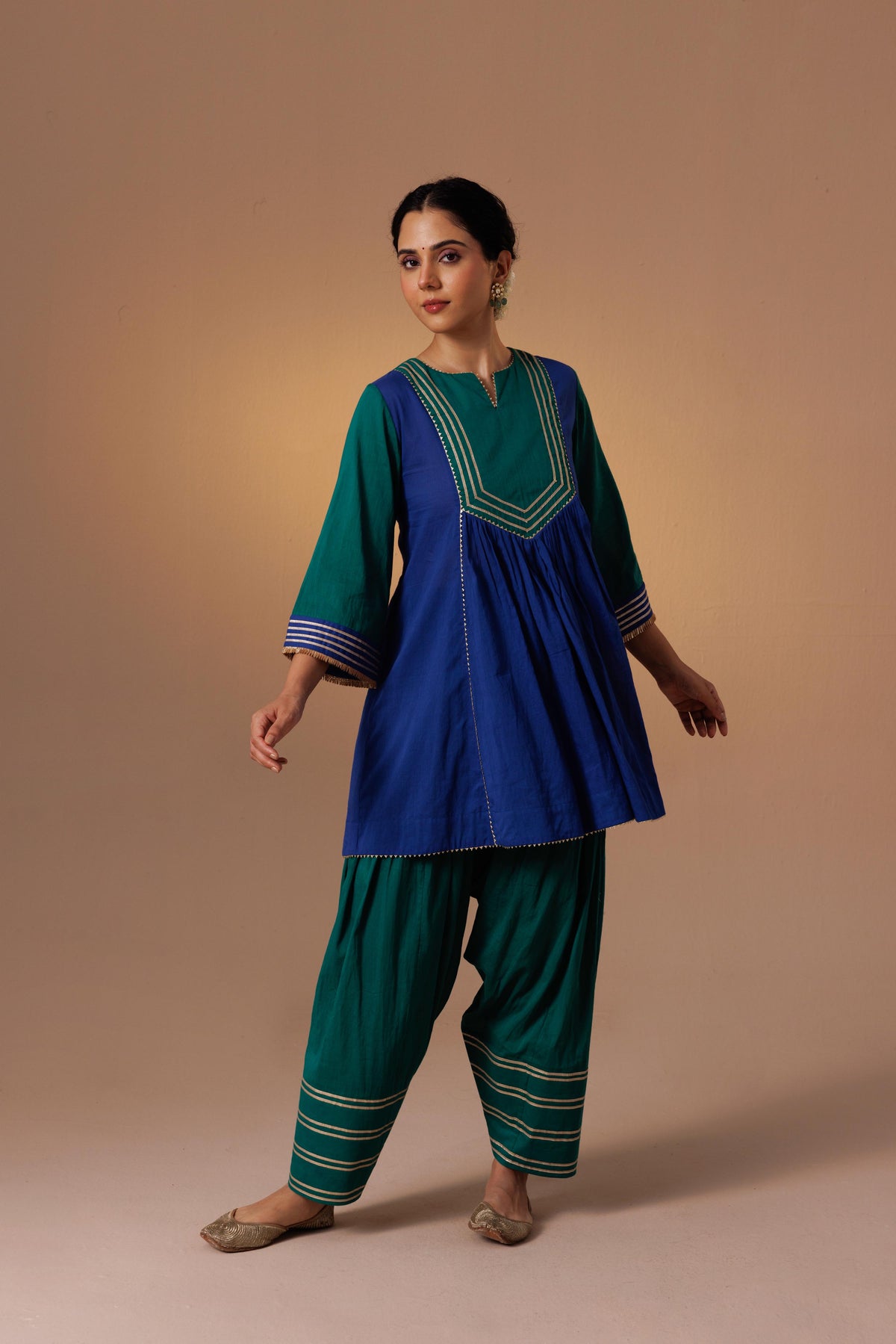 Ajooni Fashi Salwar Blue Green