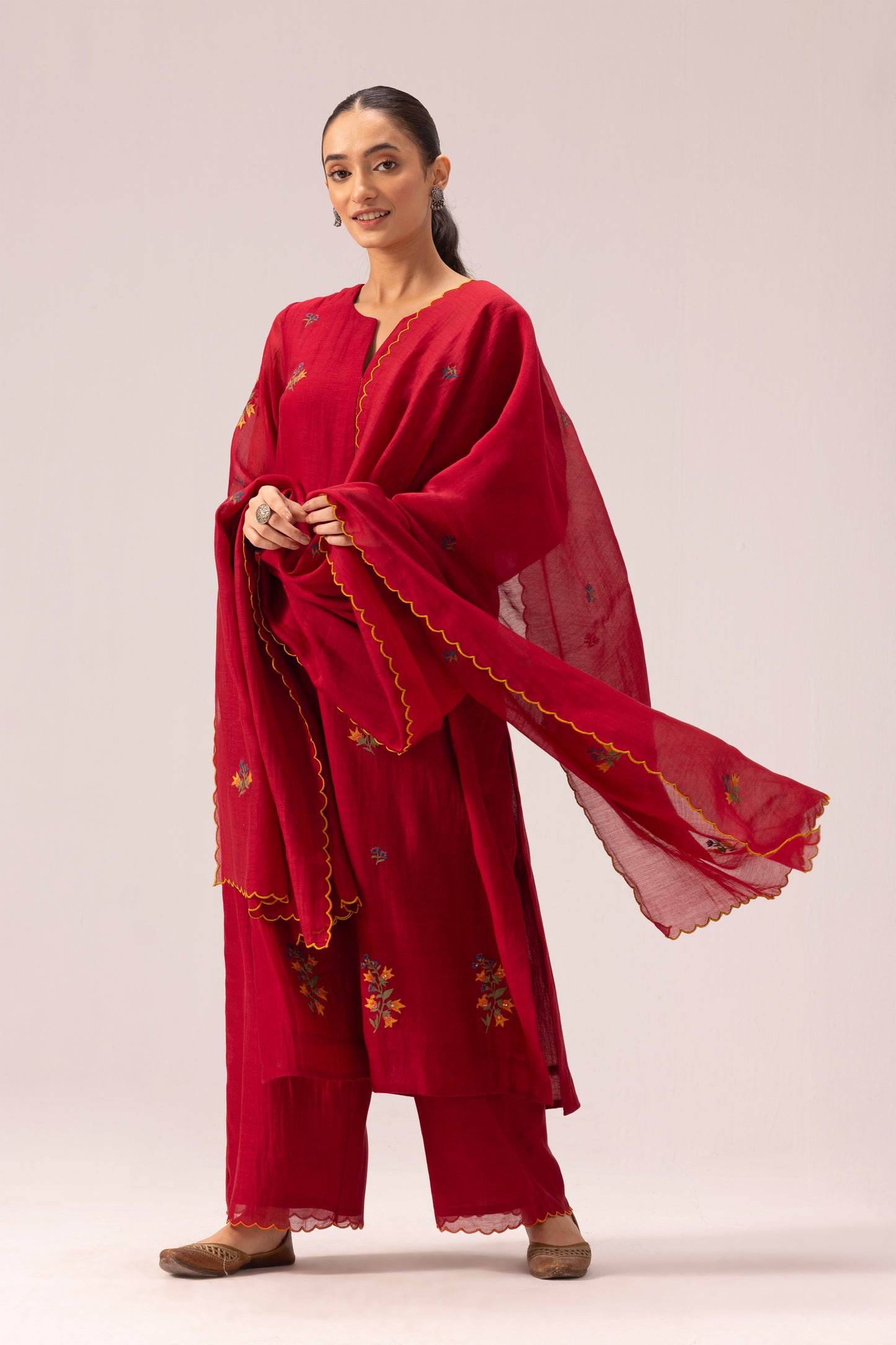 Avanti Kurta Dupatta Set Red