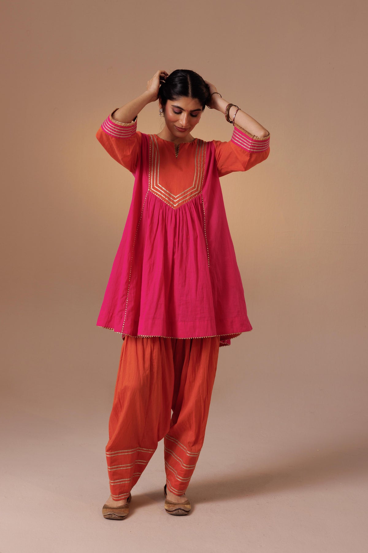 Ajooni Fashi Salwar Pink Orange