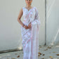 Akira block printed Saree Pink