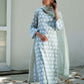 Abha block print kurta set-Green