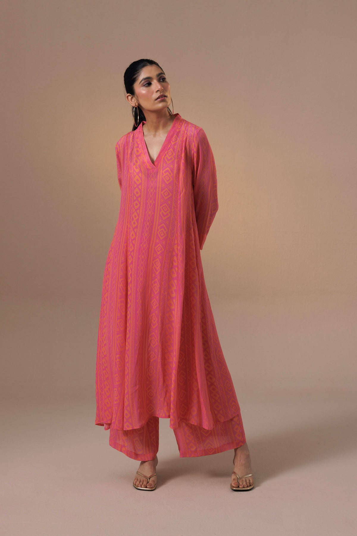 Thea Kurta Set - Peach
