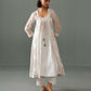 Olivia Block Print Overlay kurta set White