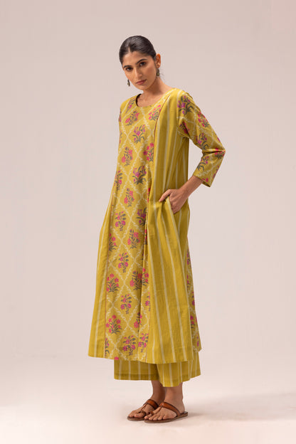 Sana Kurta Set Olive Green