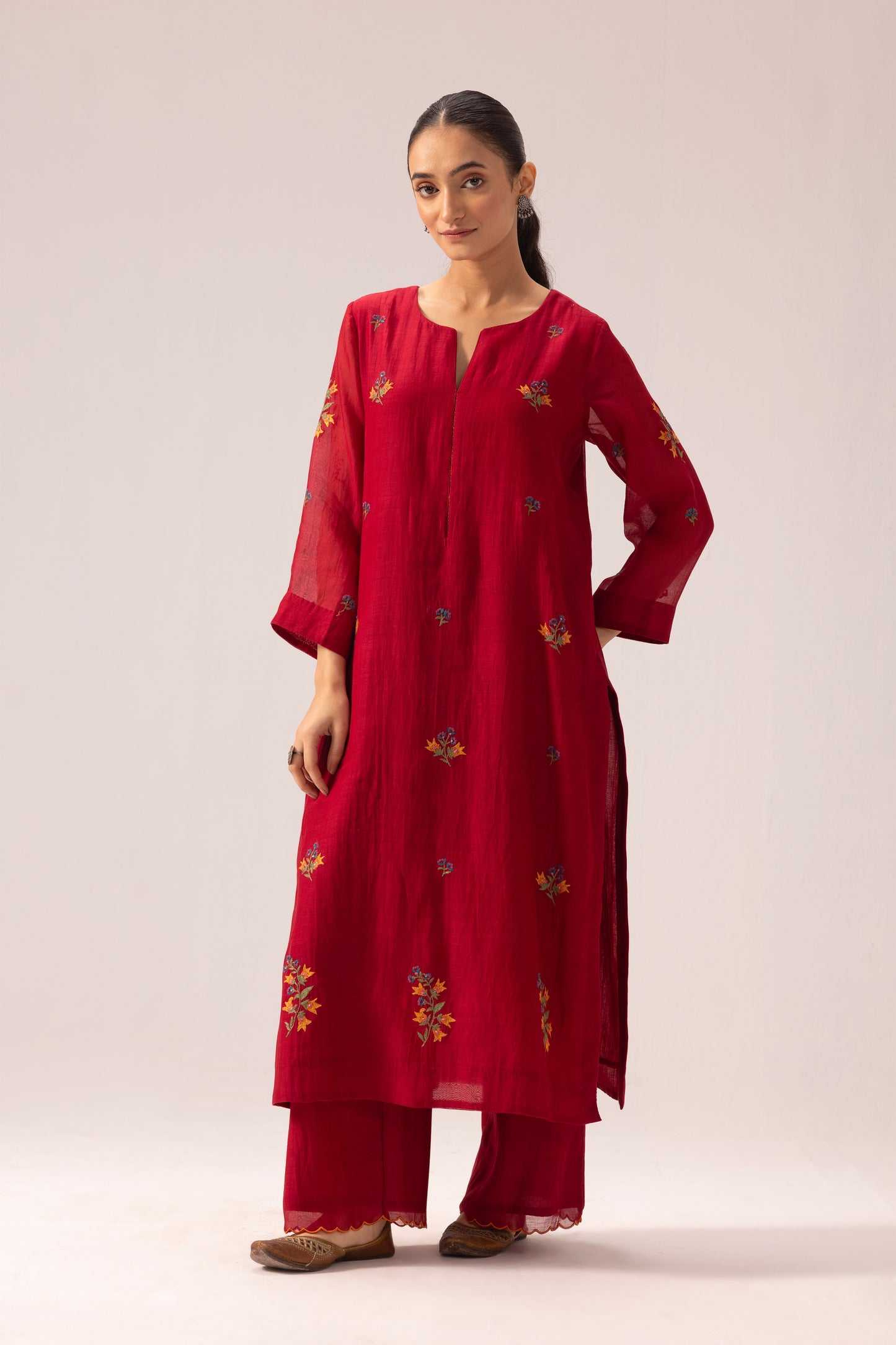 Avanti Kurta Dupatta Set Red