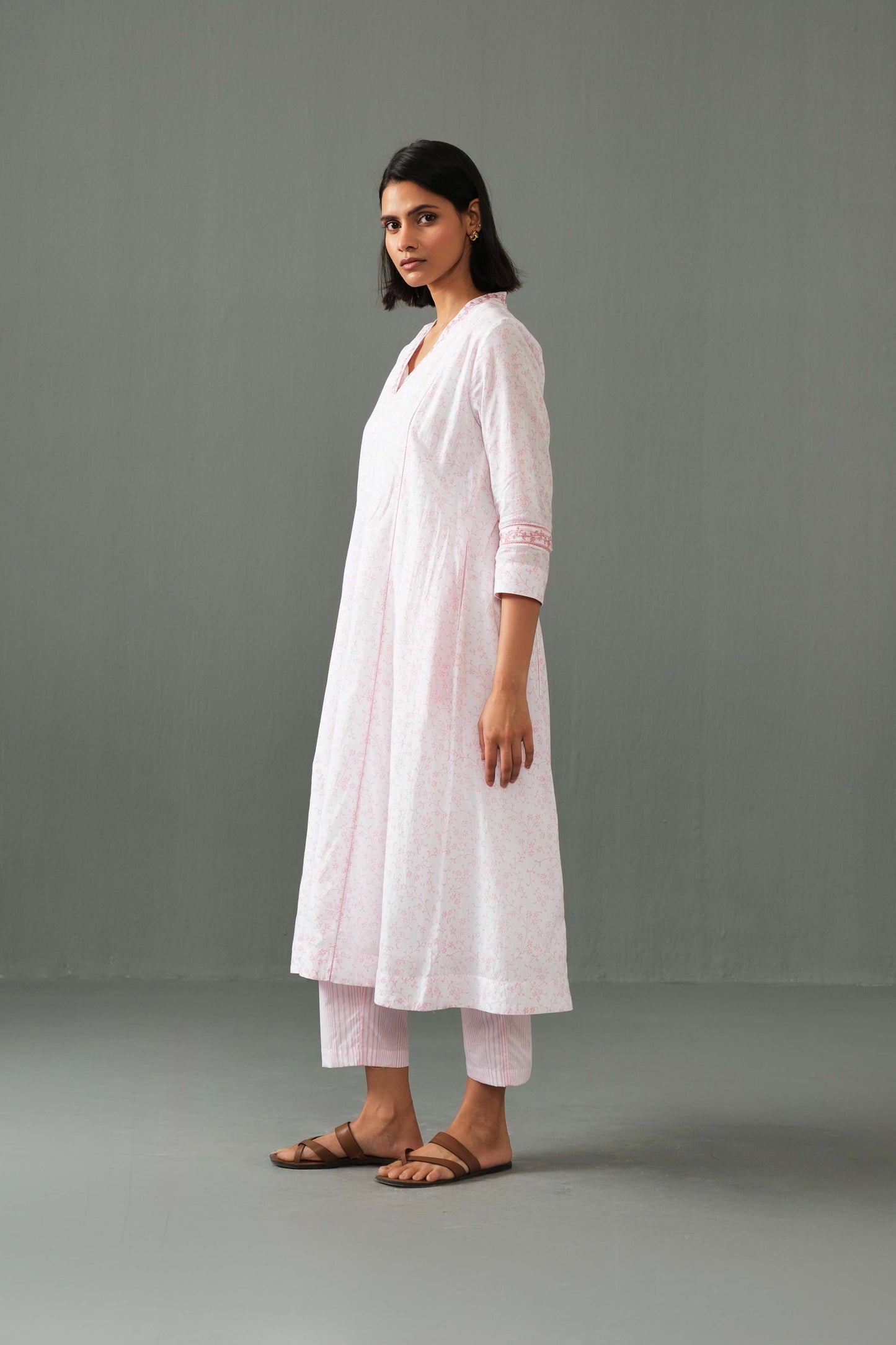 Ankita Block Print Kurta Set Pink