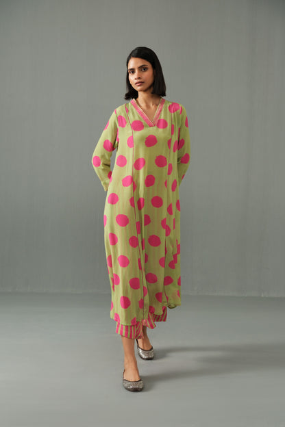 Thea Polka dot co-ord set Green