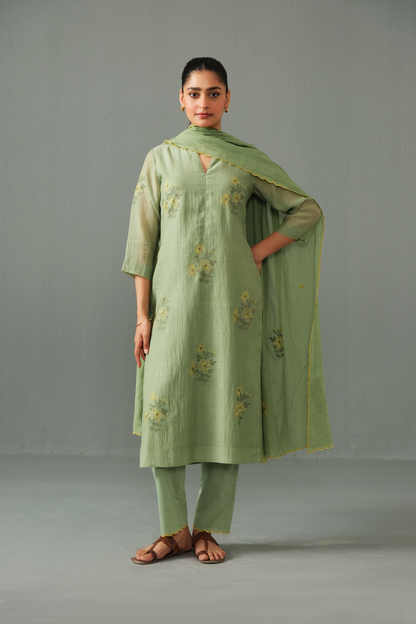 Ella Kurta Set Green