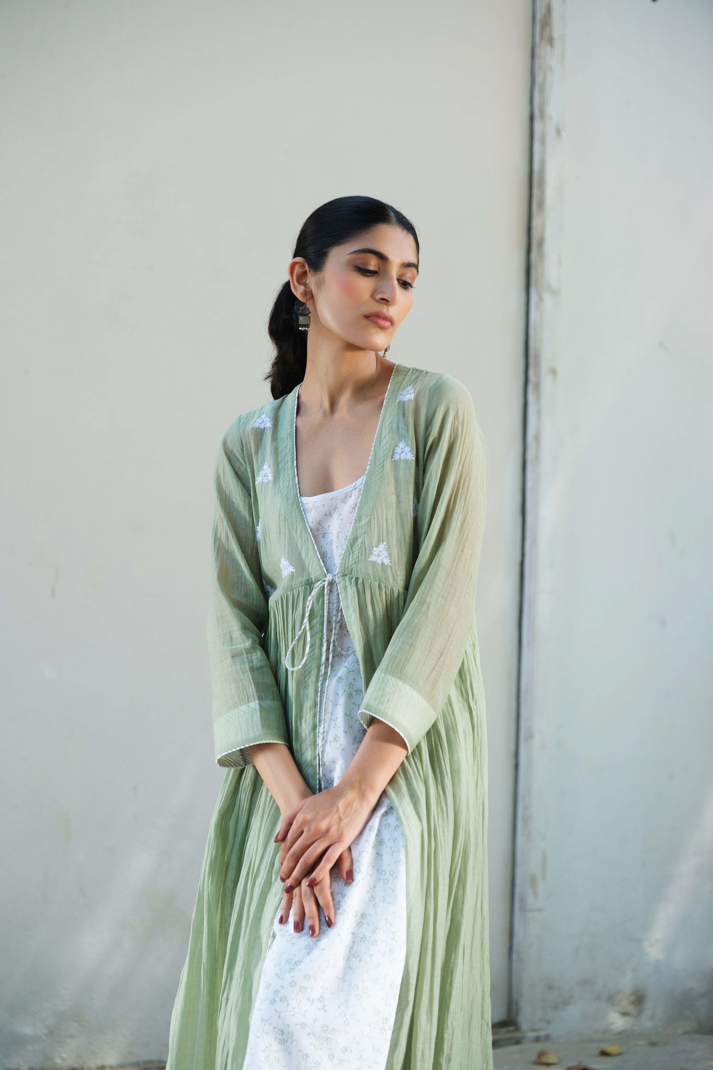 Charlotte Overlay kurta set Green