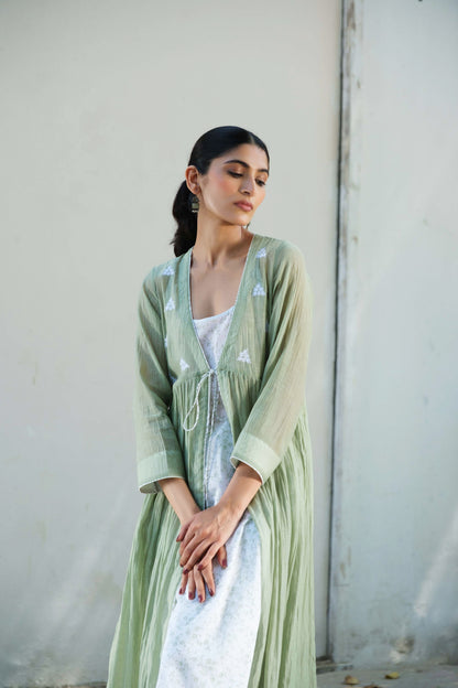 Charlotte Overlay kurta set Green