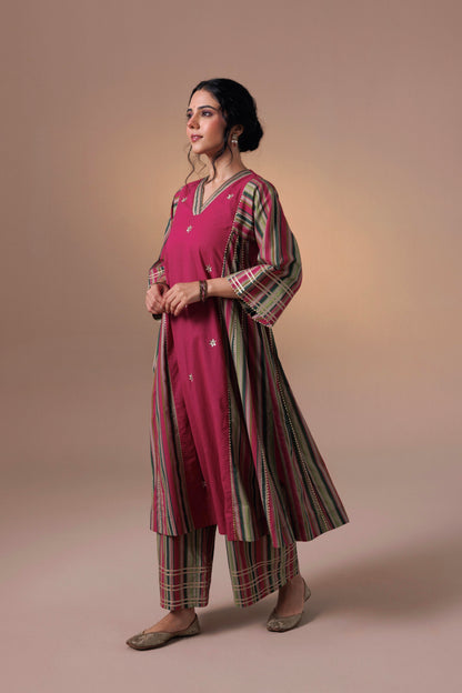 Veera Choga kurta set- Pink