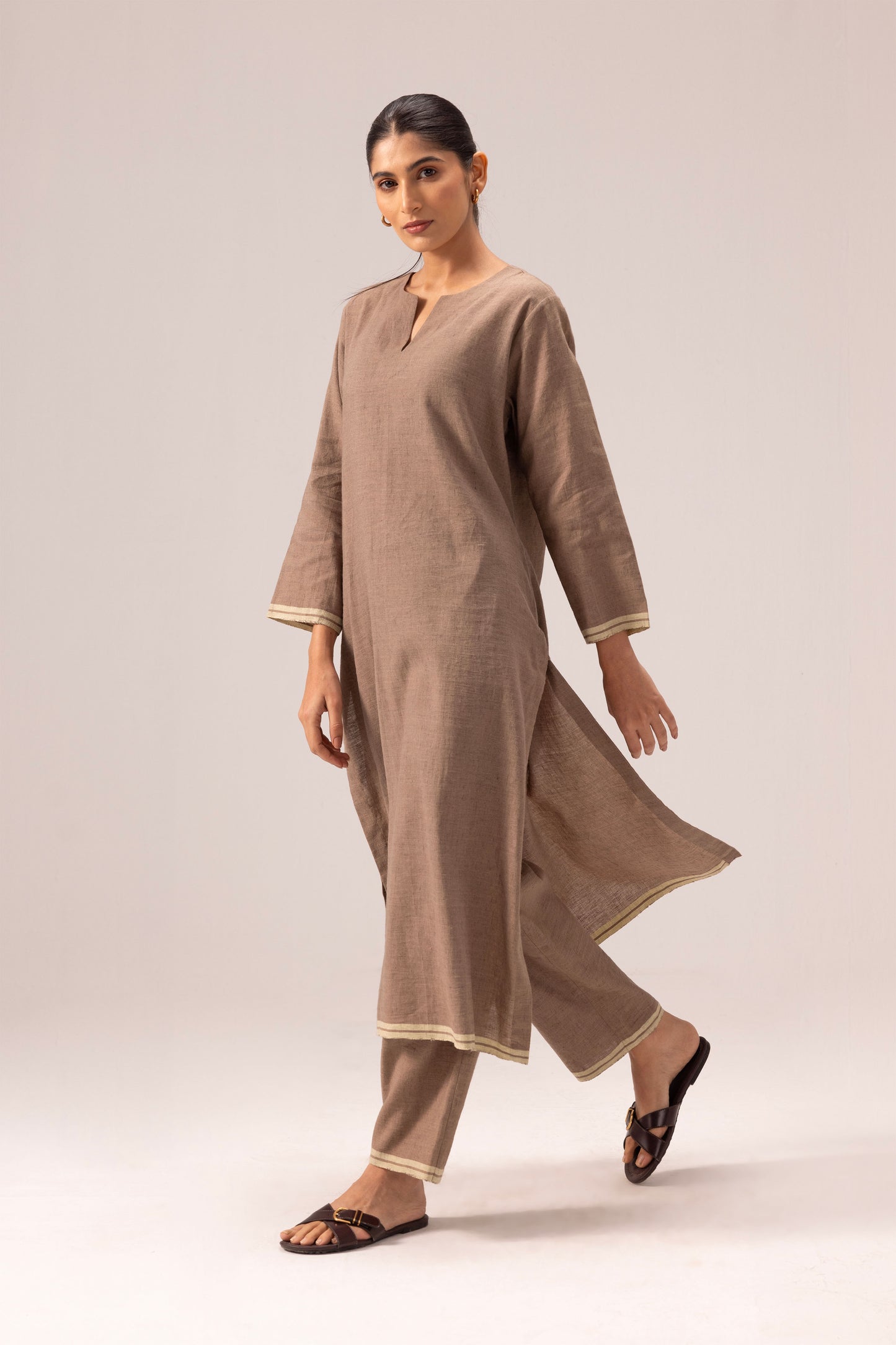 Riya Kurta Set Brown