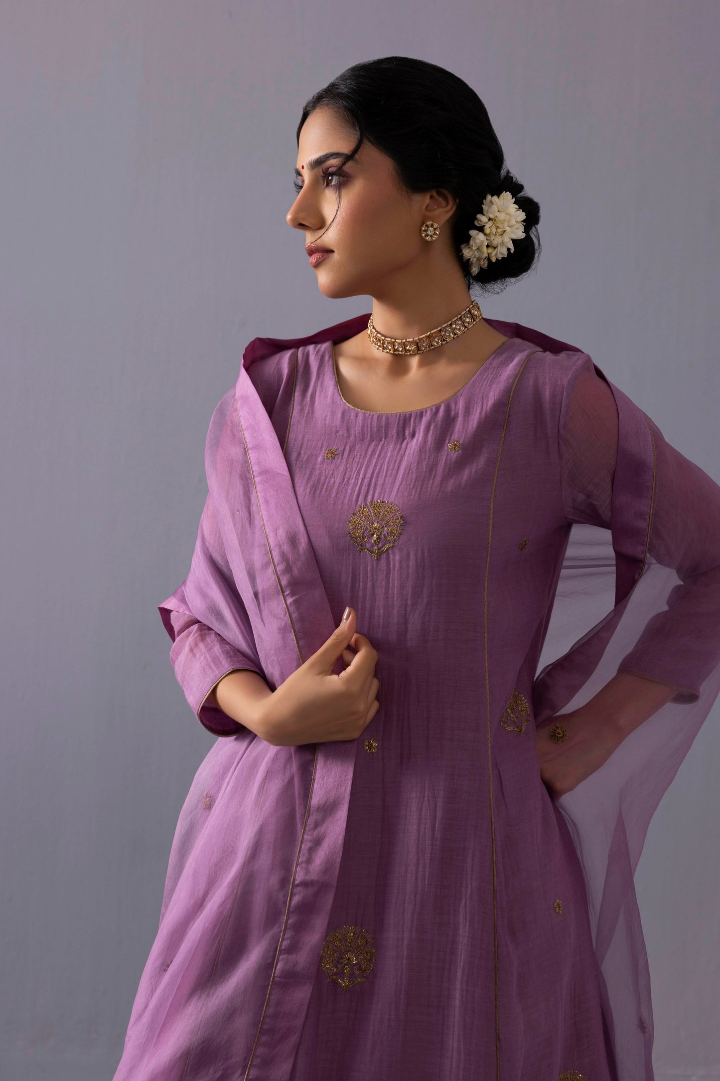 Noor Kurta Set Purple