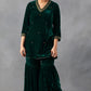 Karishma Kurta Sharara Dupatta Set Emerald Green
